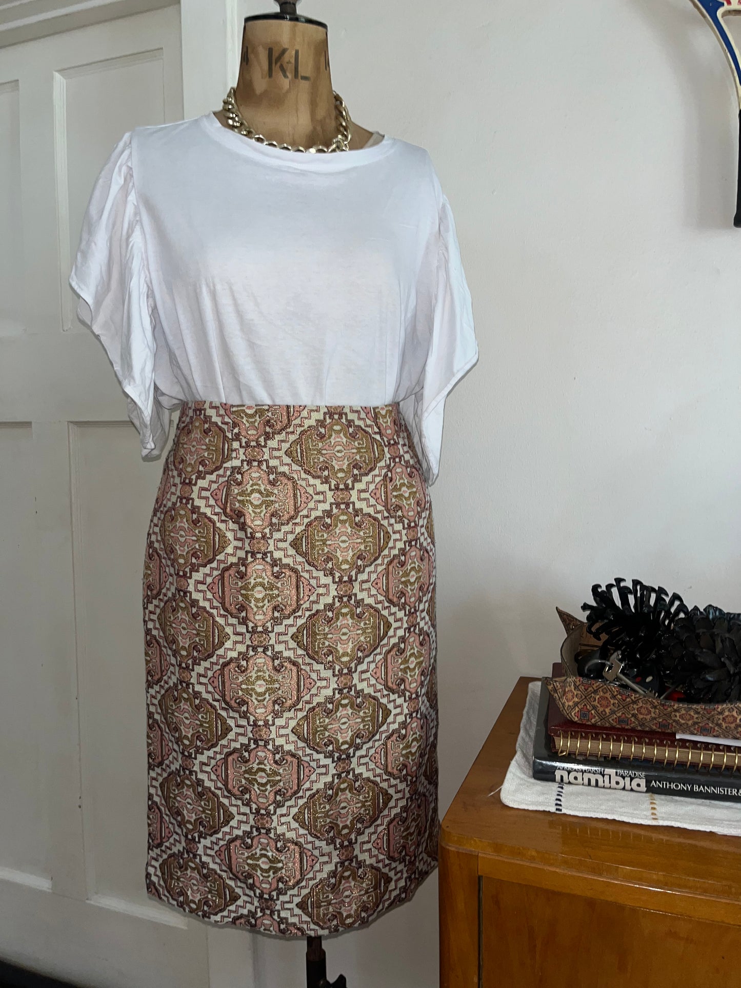 Gold Textured Vintage Skirt