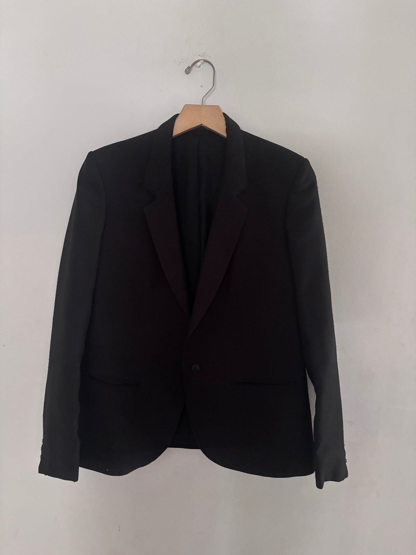 Black Pure Wool Vintage Blazer