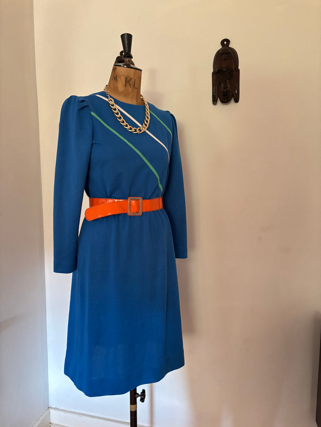 Blue Vintage Cotton Sports Dress