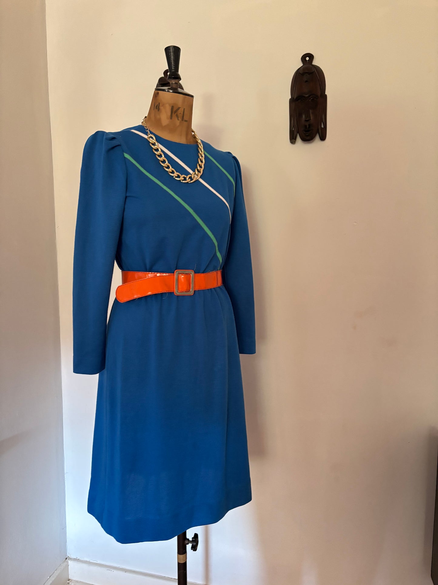 Blue Vintage Cotton Sports Dress