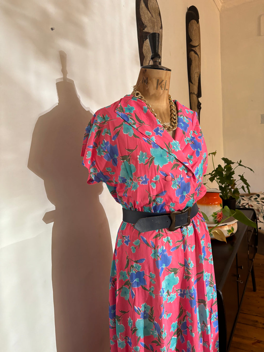 Pink Floral Vintage Summer Dress