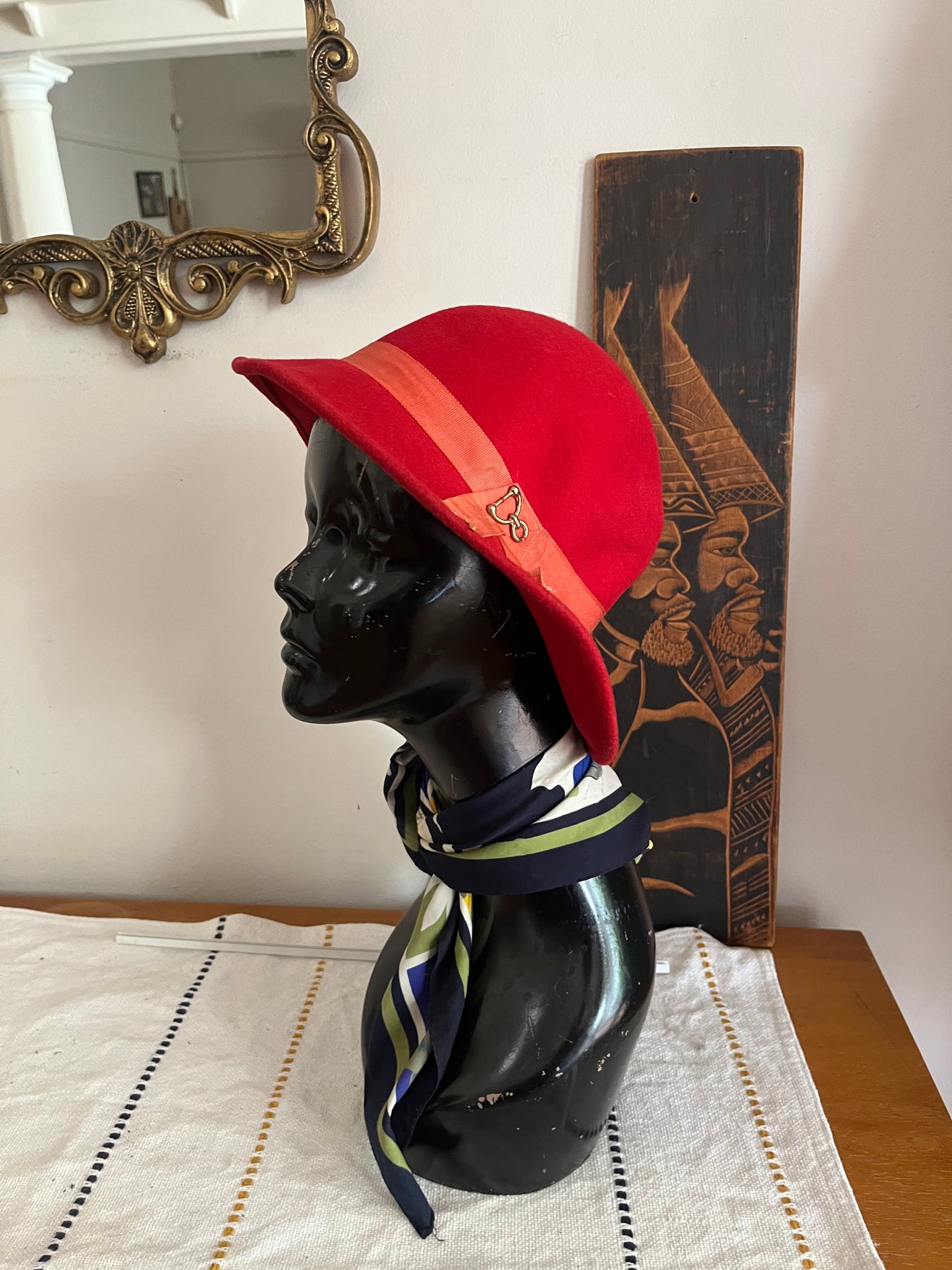 Red Vintage Felt Hat