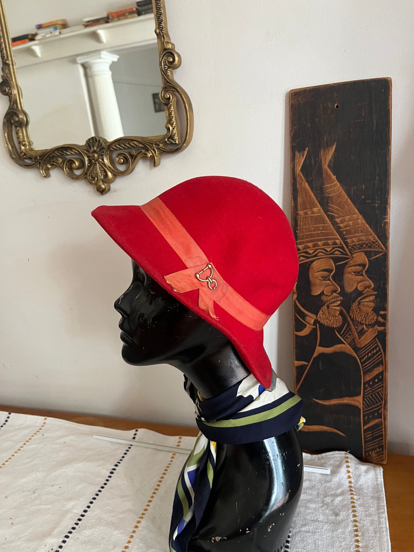 Red Vintage Felt Hat