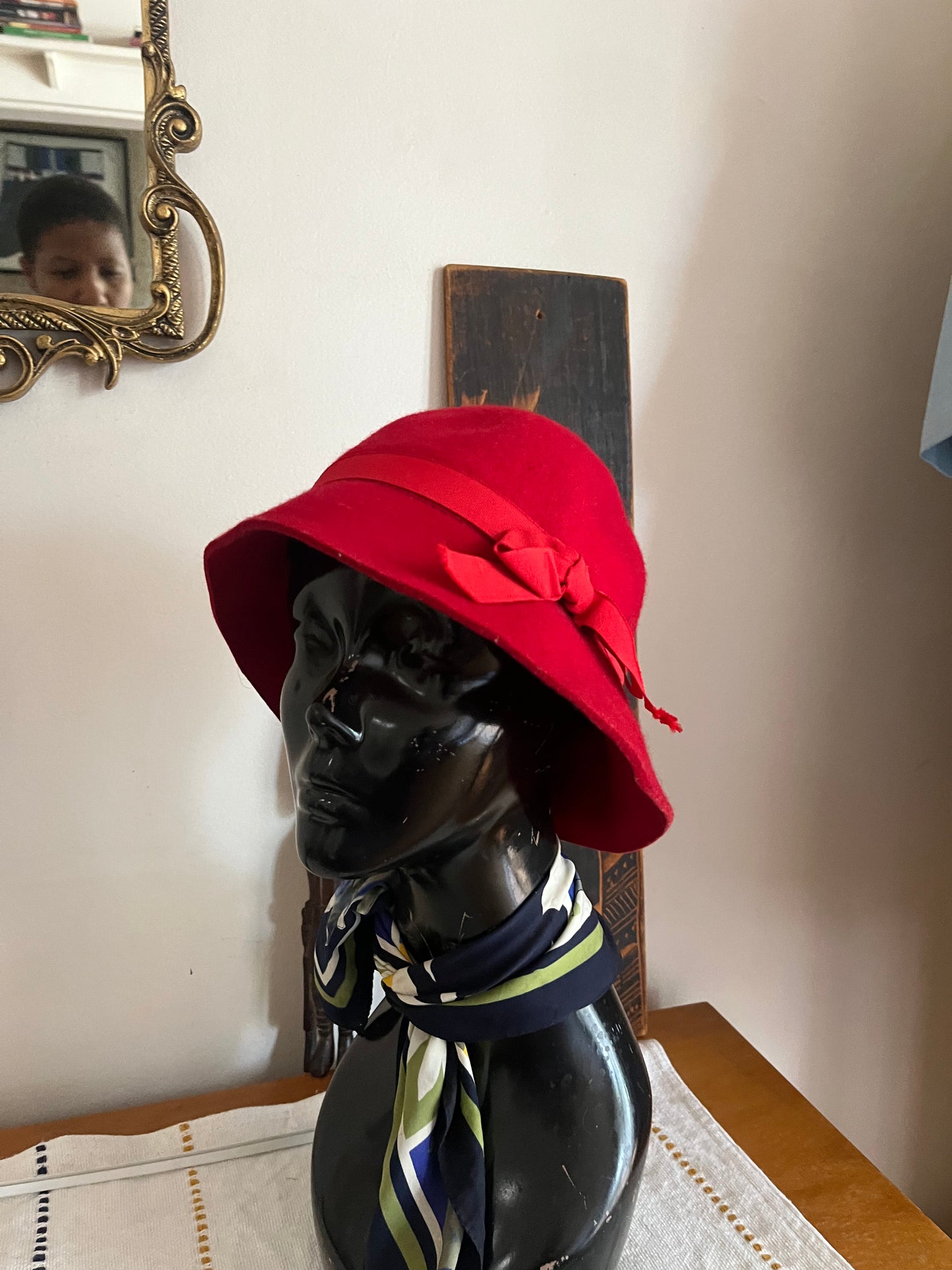 Red Vintage Felt Hat