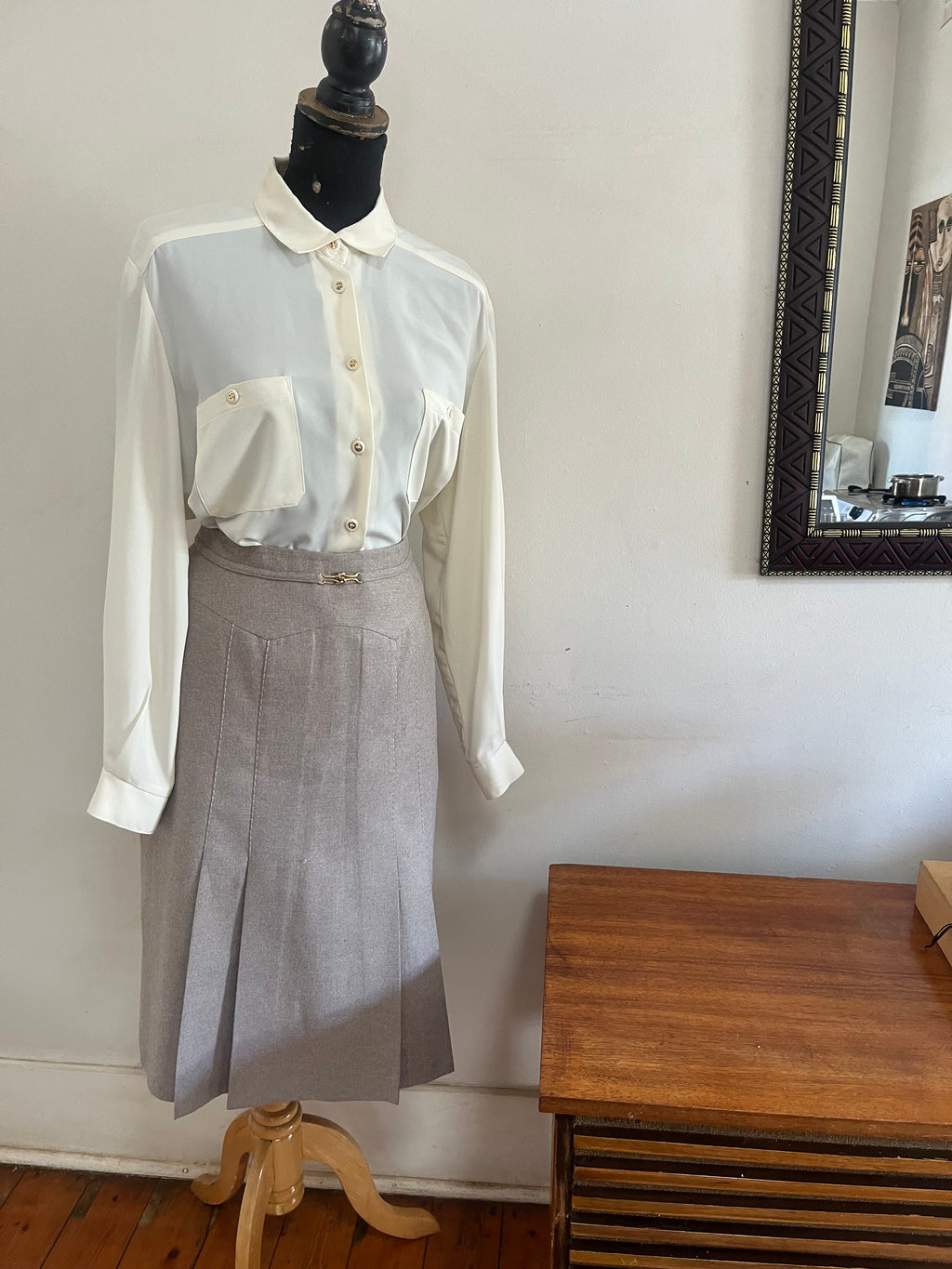 Oatmeal vintage winter skirt