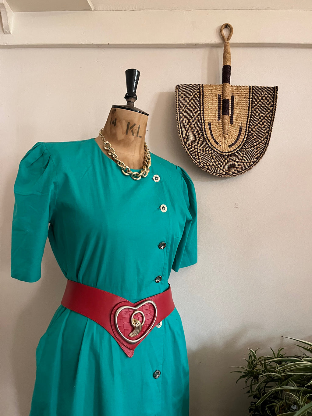 Teal 90s vintage dress