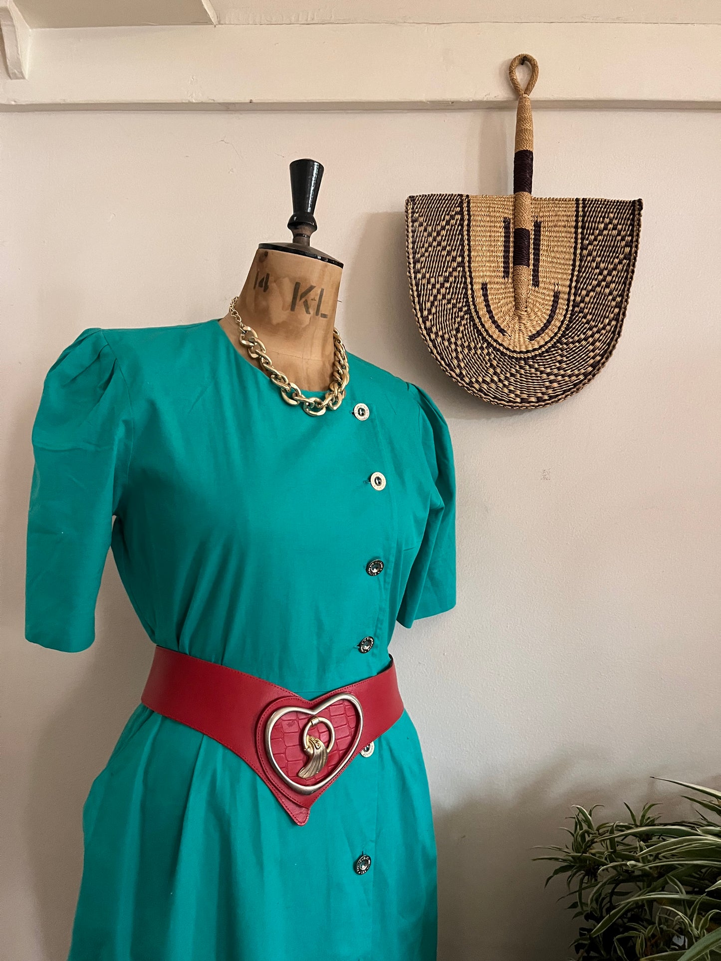 Teal 90s vintage dress