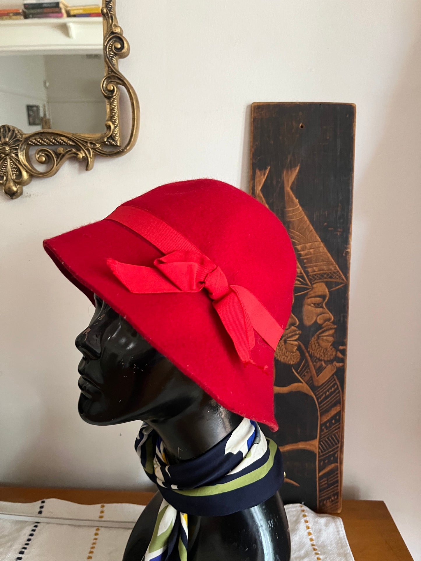 Red Vintage Felt Hat