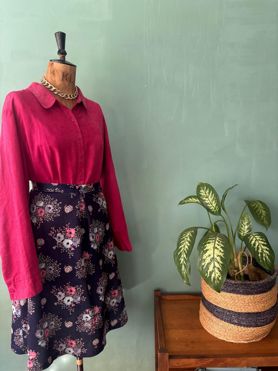 Vintage A-Line Floral Skirt