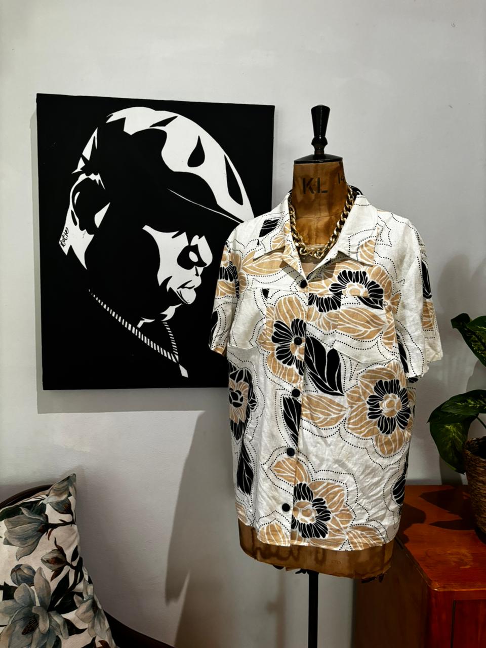 Vintage Linen Print Shirt