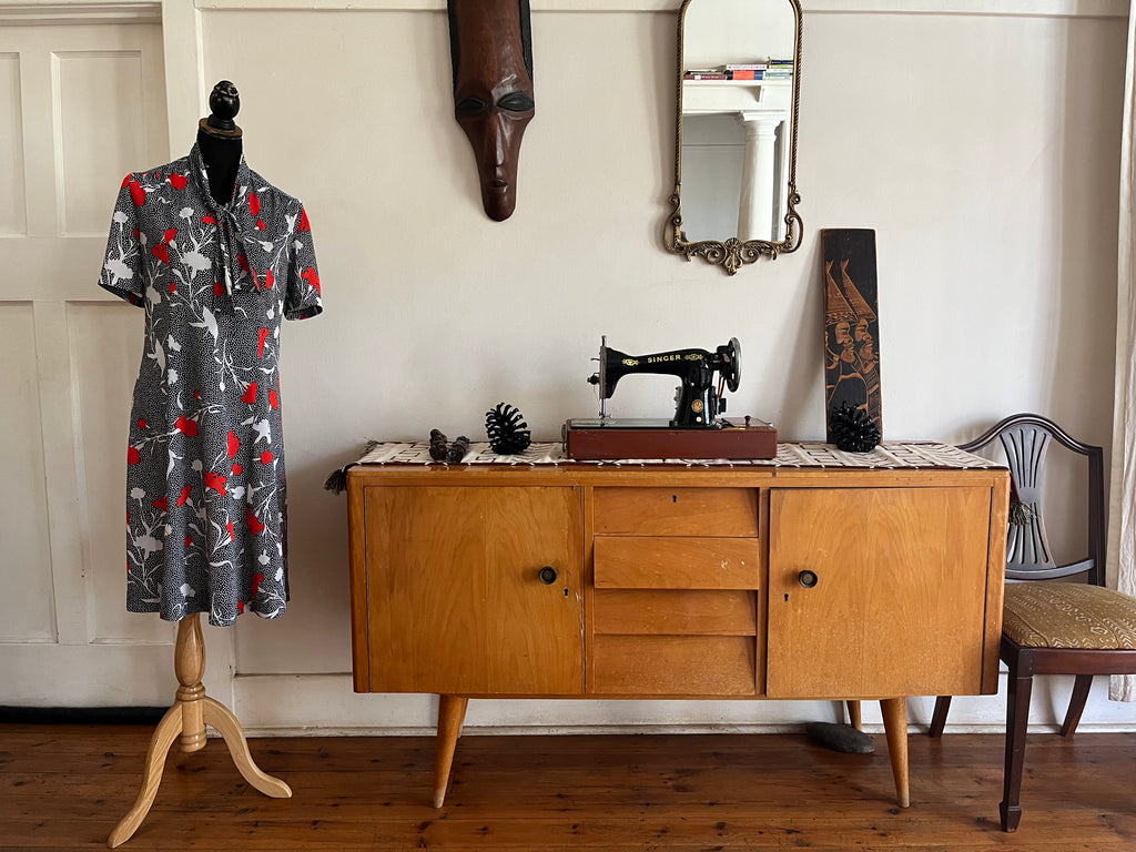 Floral Dotted Vintage Dress