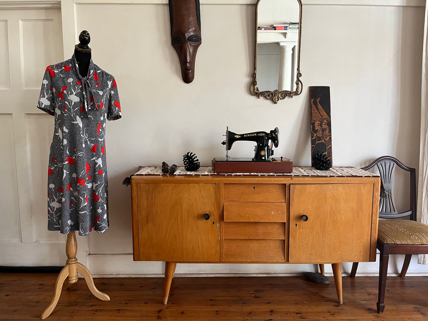 Floral Dotted Vintage Dress
