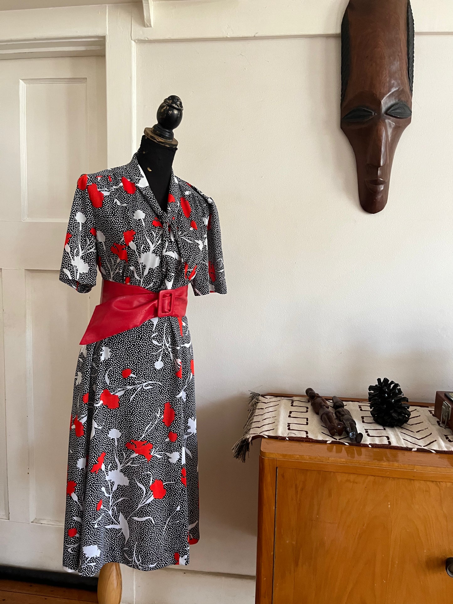 Floral Dotted Vintage Dress