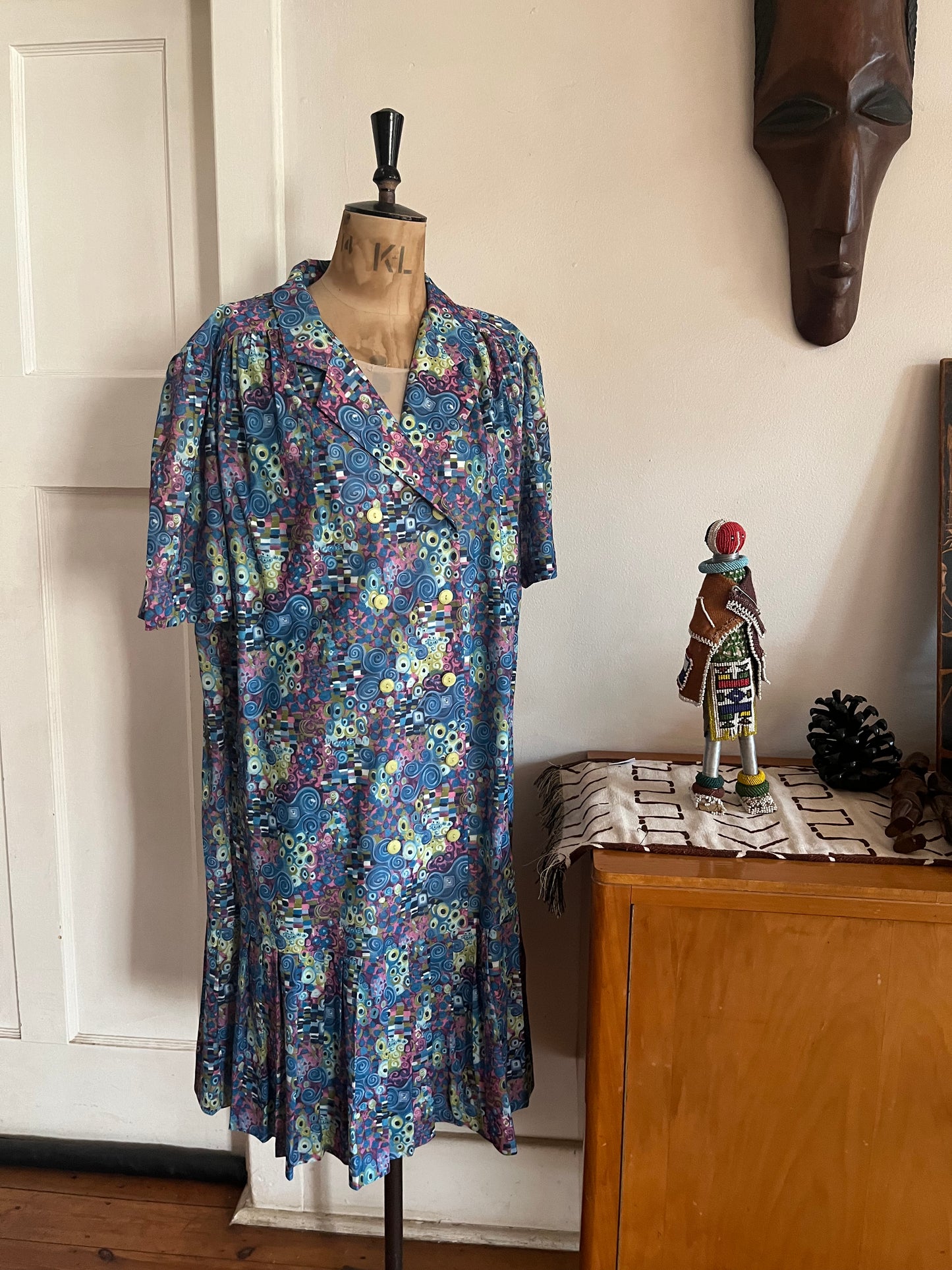 Dropwaist vintage print dress