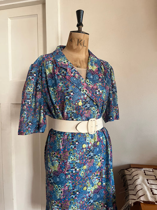 Dropwaist vintage print dress