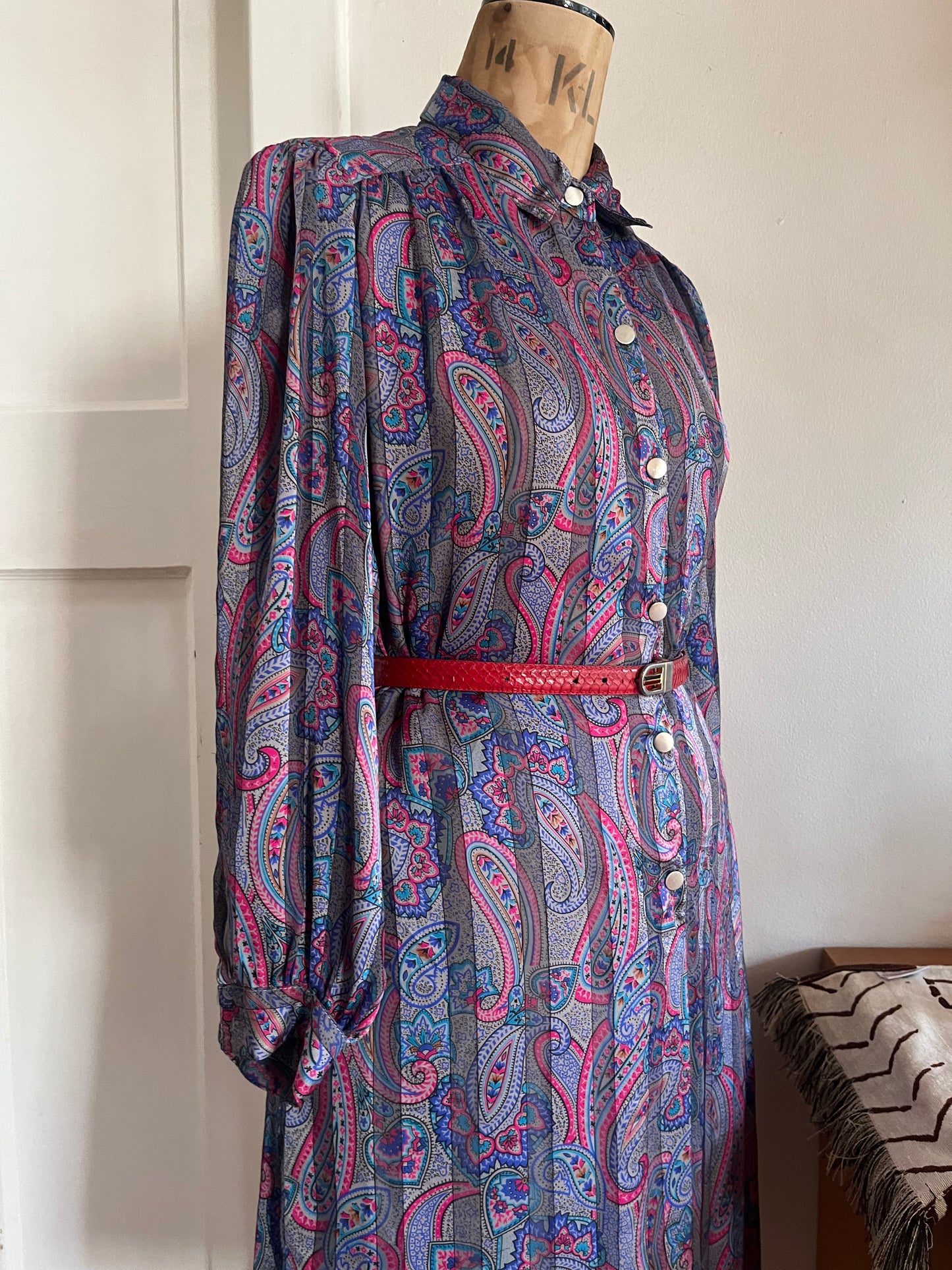 Paisley Print Silk Dress