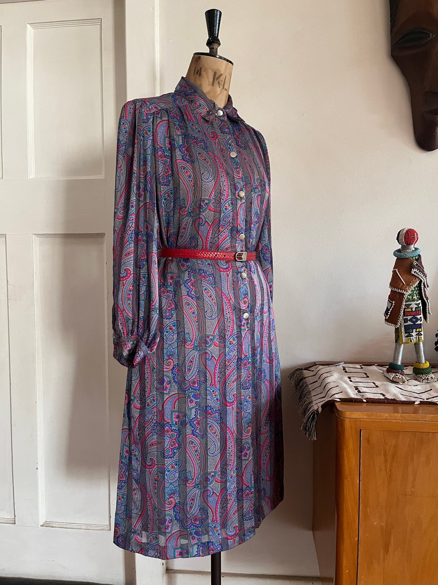 Paisley Print Silk Dress