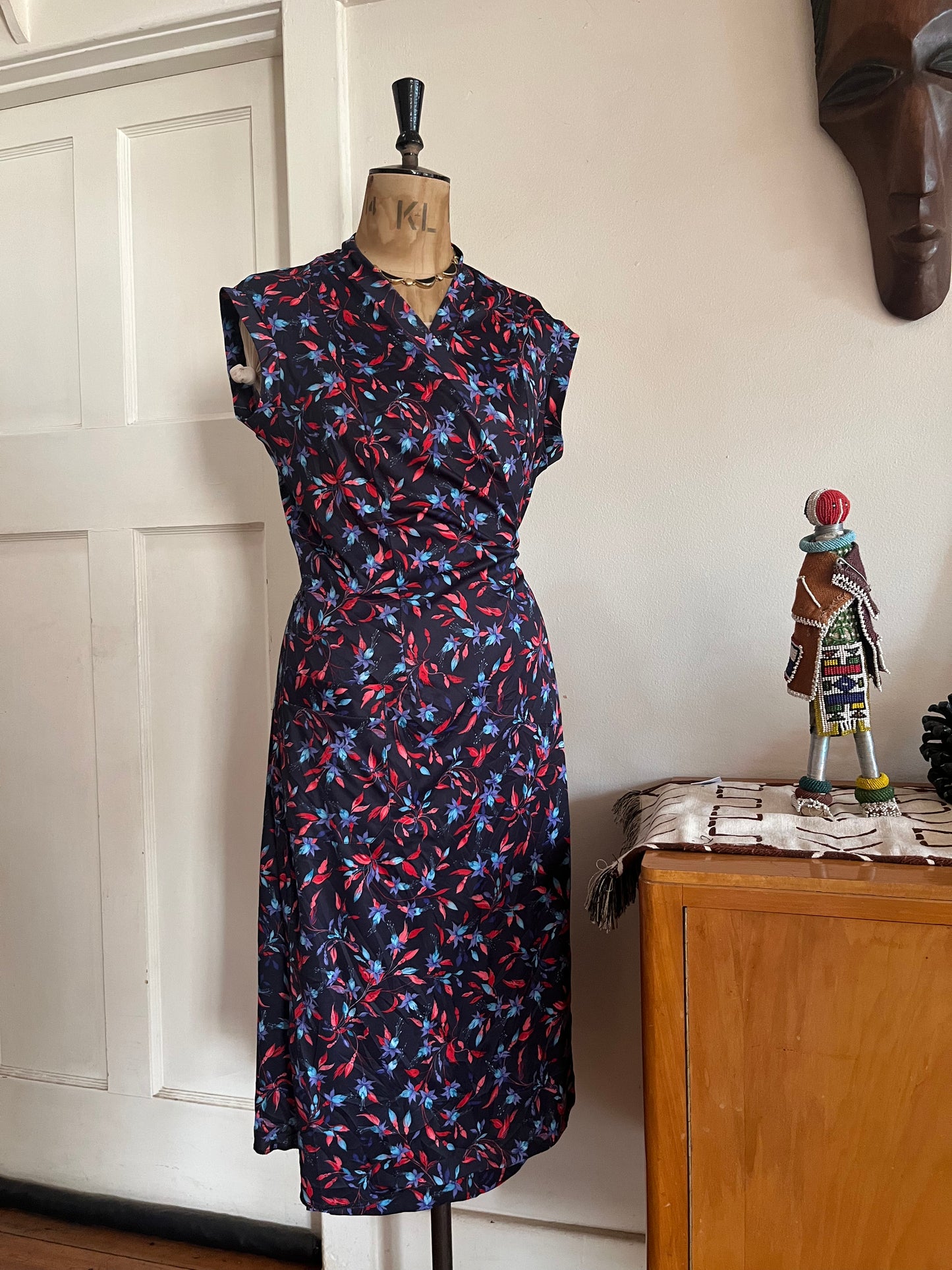 Print Vintage Wrap Dress
