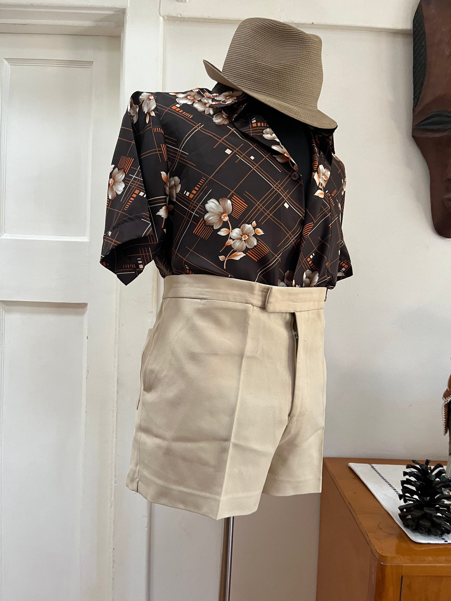 Beige Vintage Safari Suit