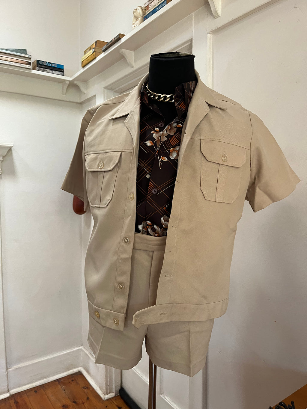 Beige Vintage Safari Suit