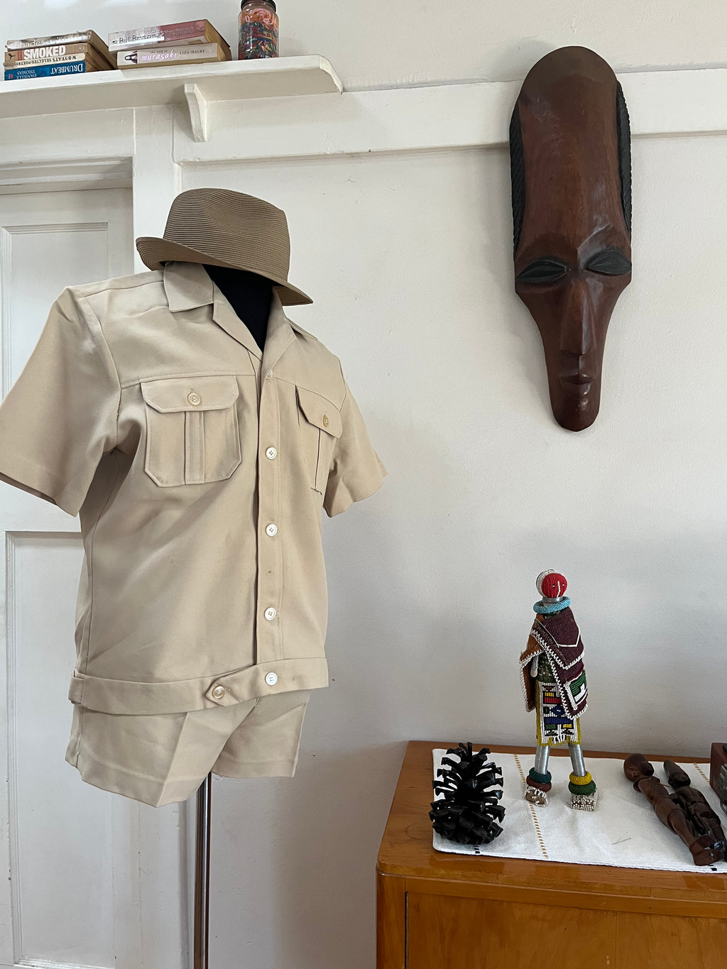 Beige Vintage Safari Suit
