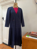 Navy Double Breasted Dropwaist Dress