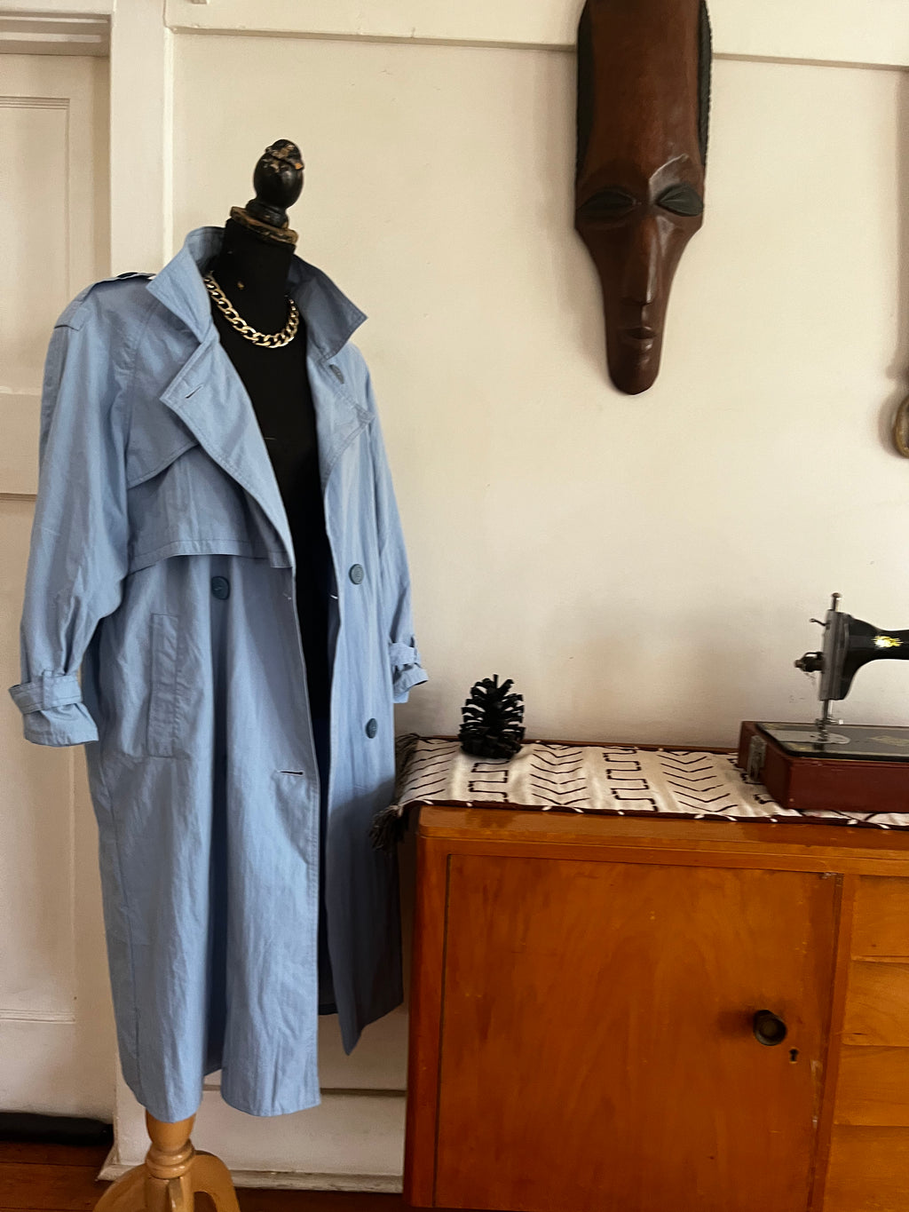 Powder Blue Trench Coat
