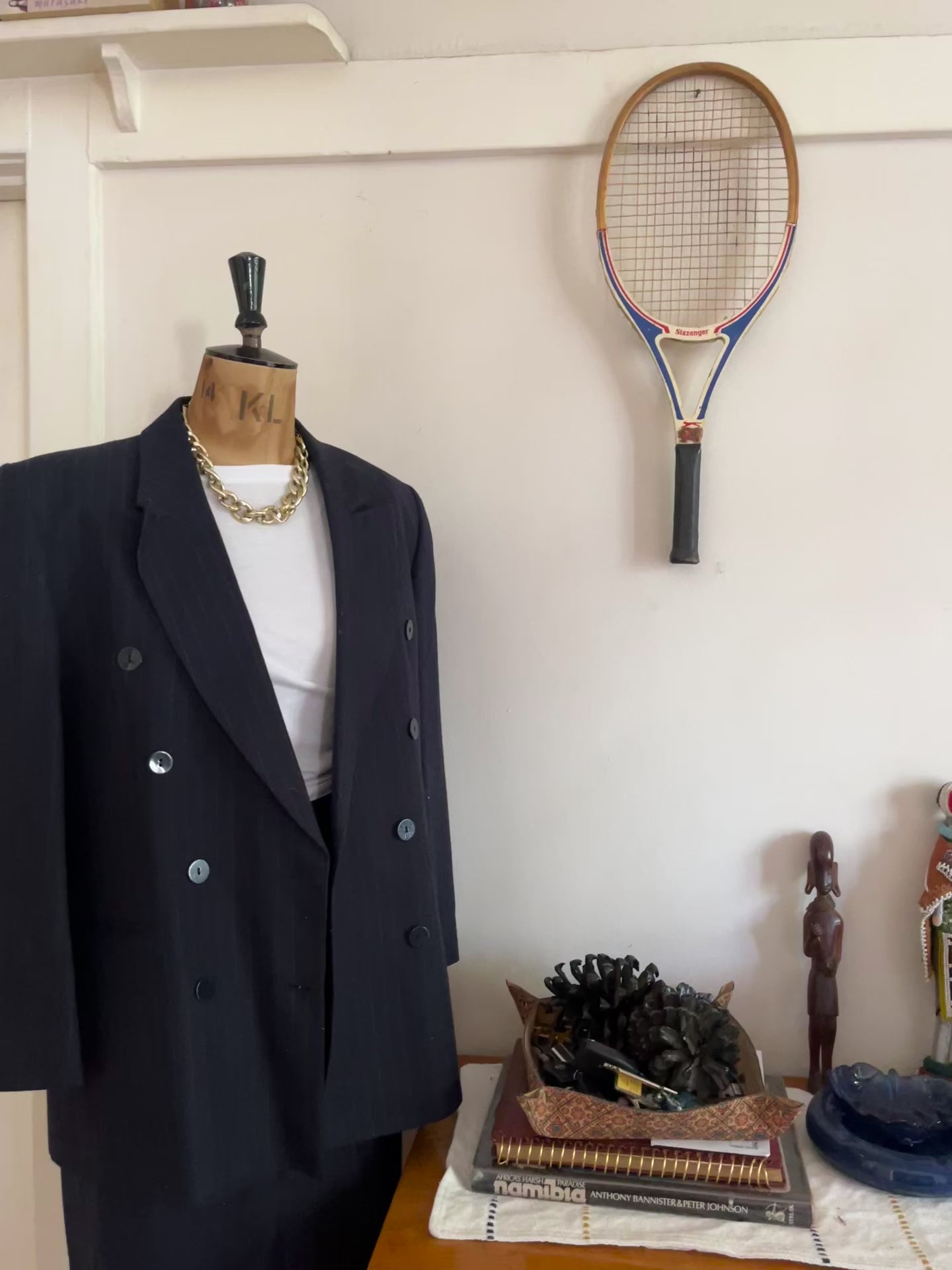 Vintage Navy Pinstripe Suit