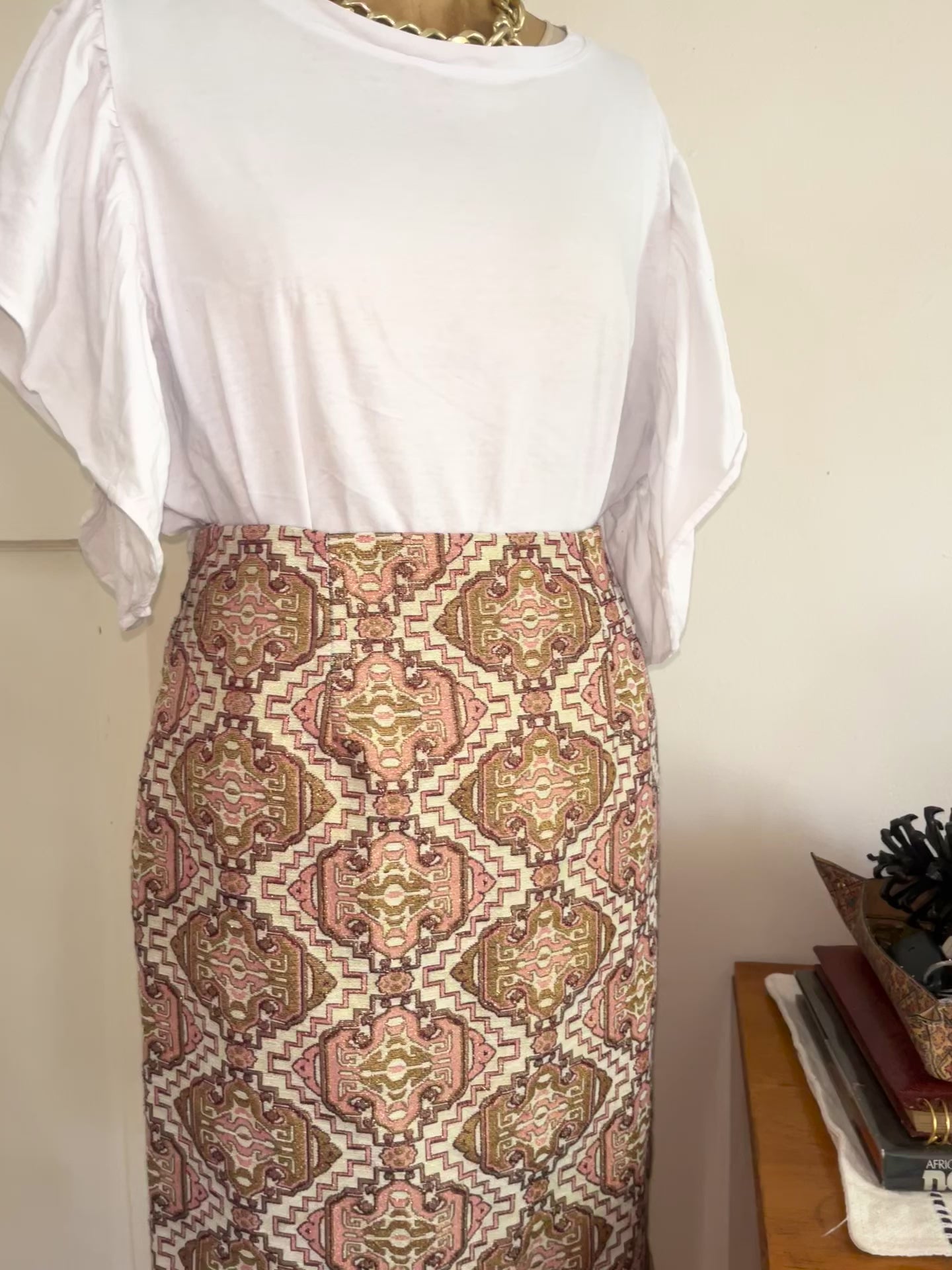 Gold Textured Vintage Skirt