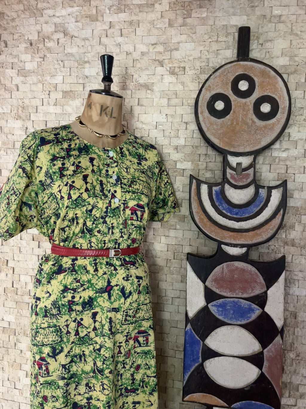 Green Vintage Africa Dress