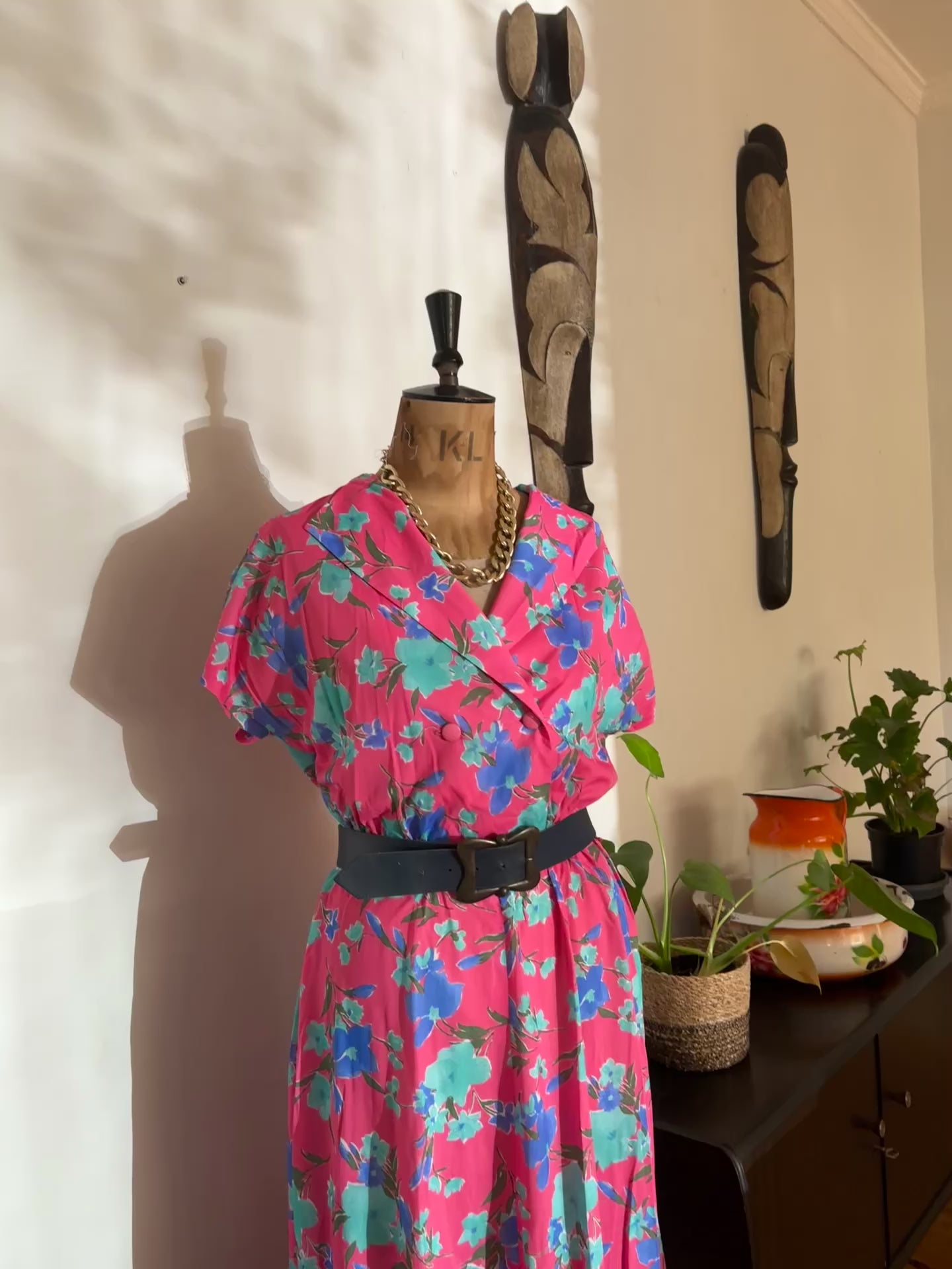 Pink Floral Vintage Summer Dress