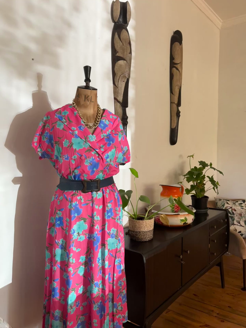 Pink Floral Vintage Summer Dress