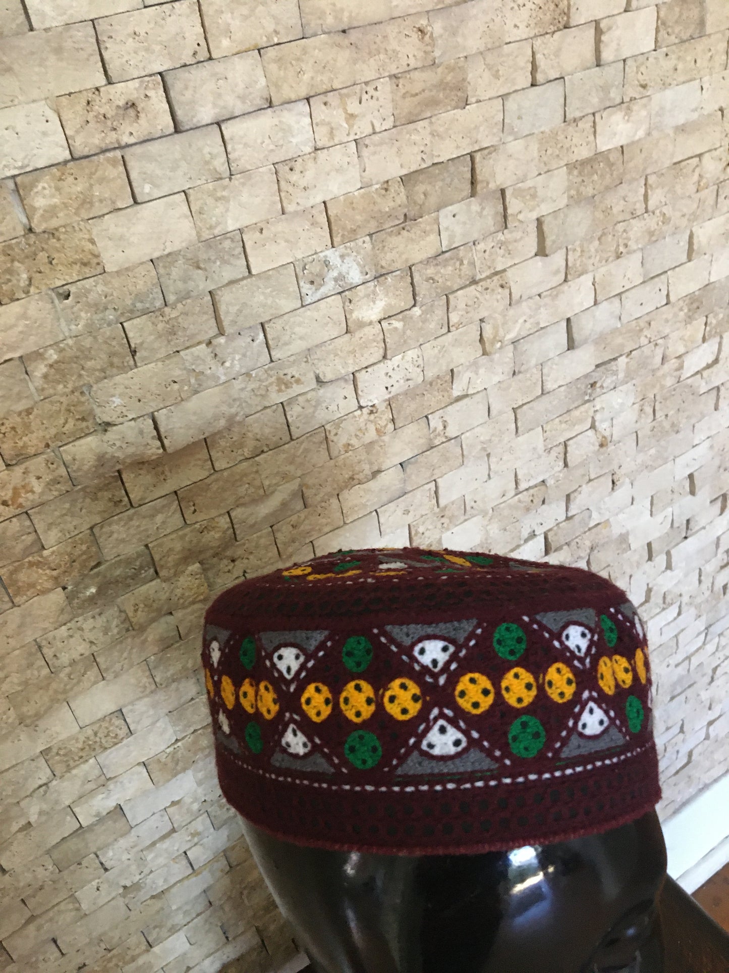Maroon fez hat