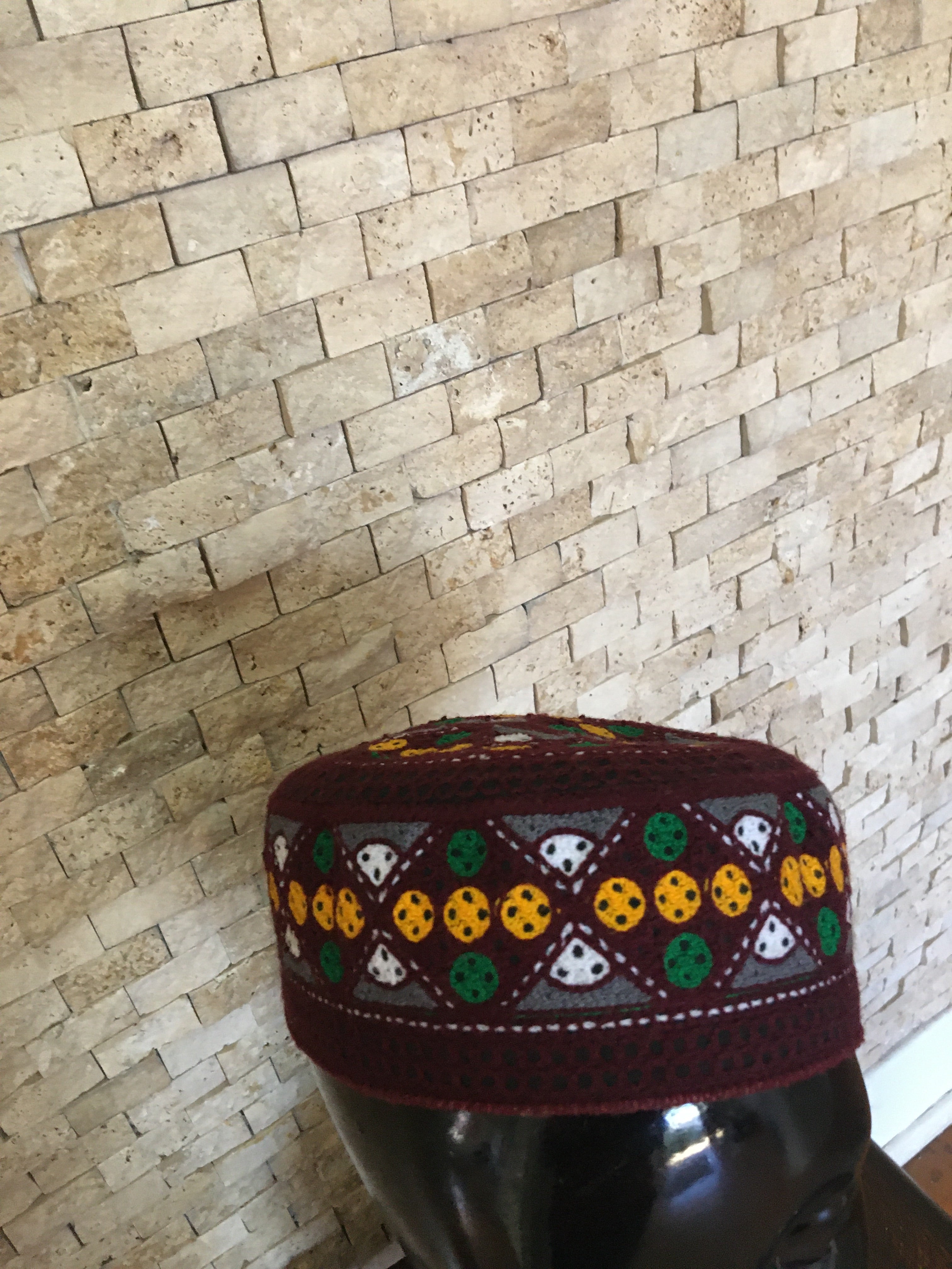 Maroon fez hat
