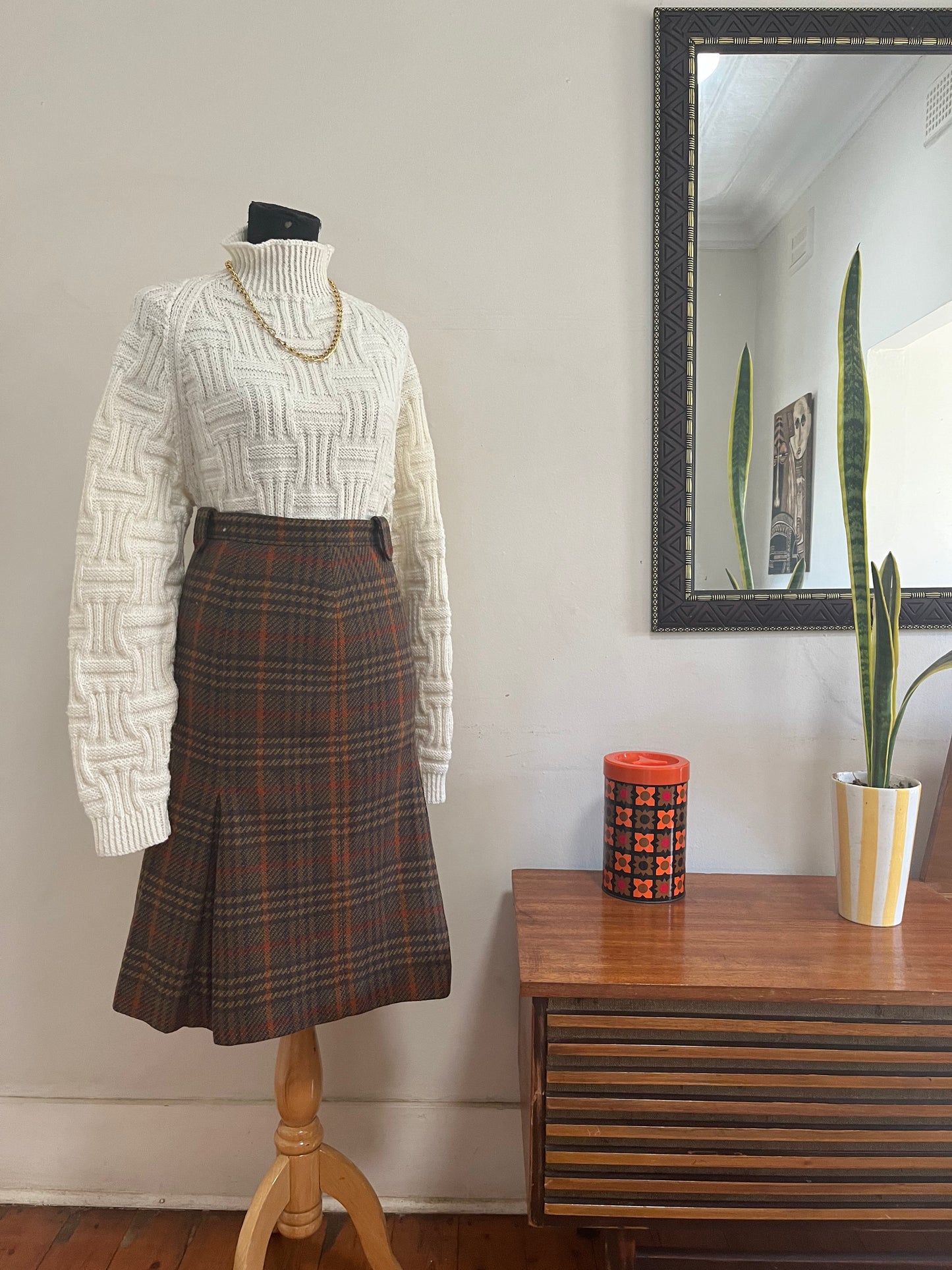 Tweed Pleated Skirt