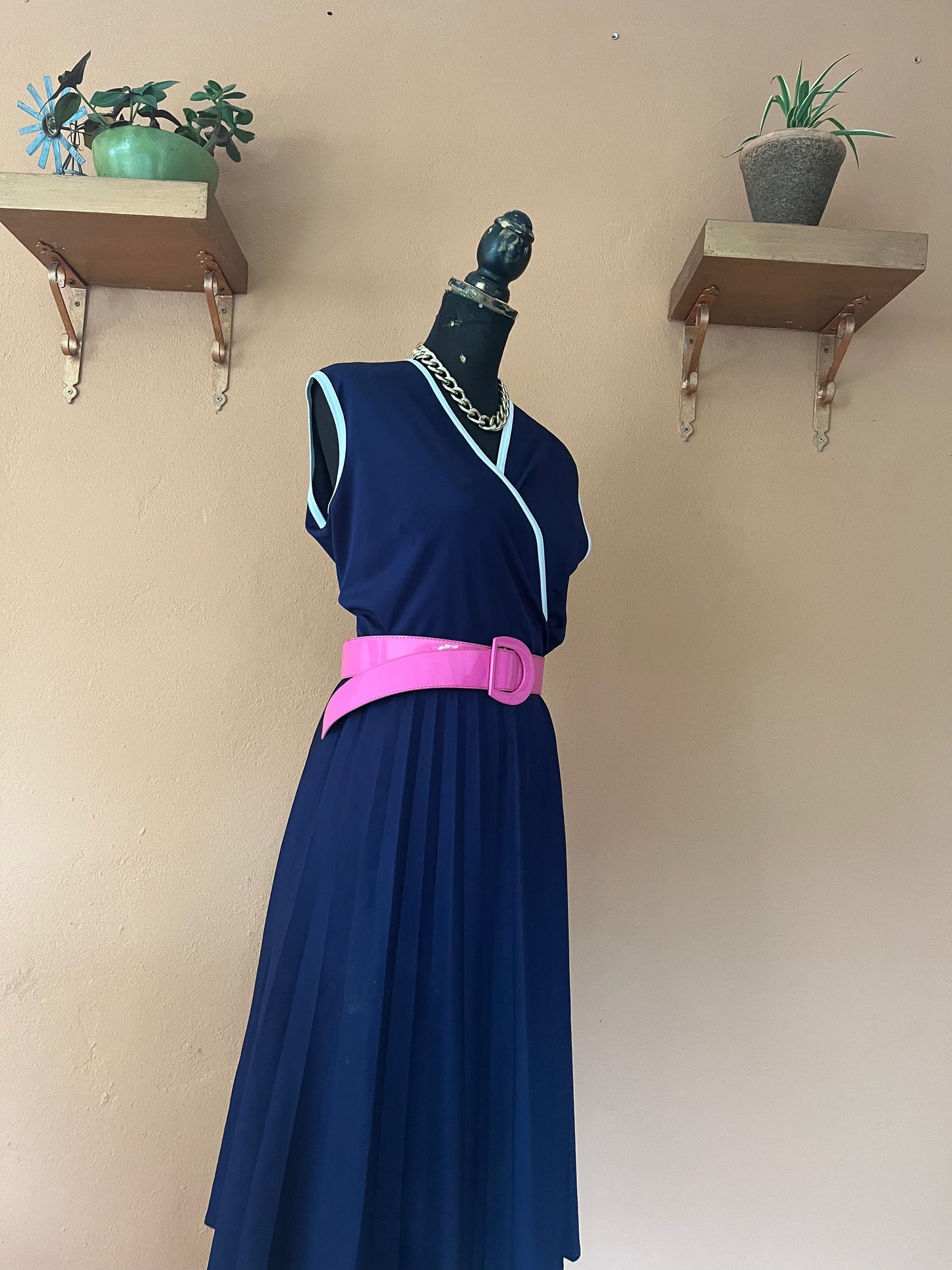 Navy & White Vintage Dress