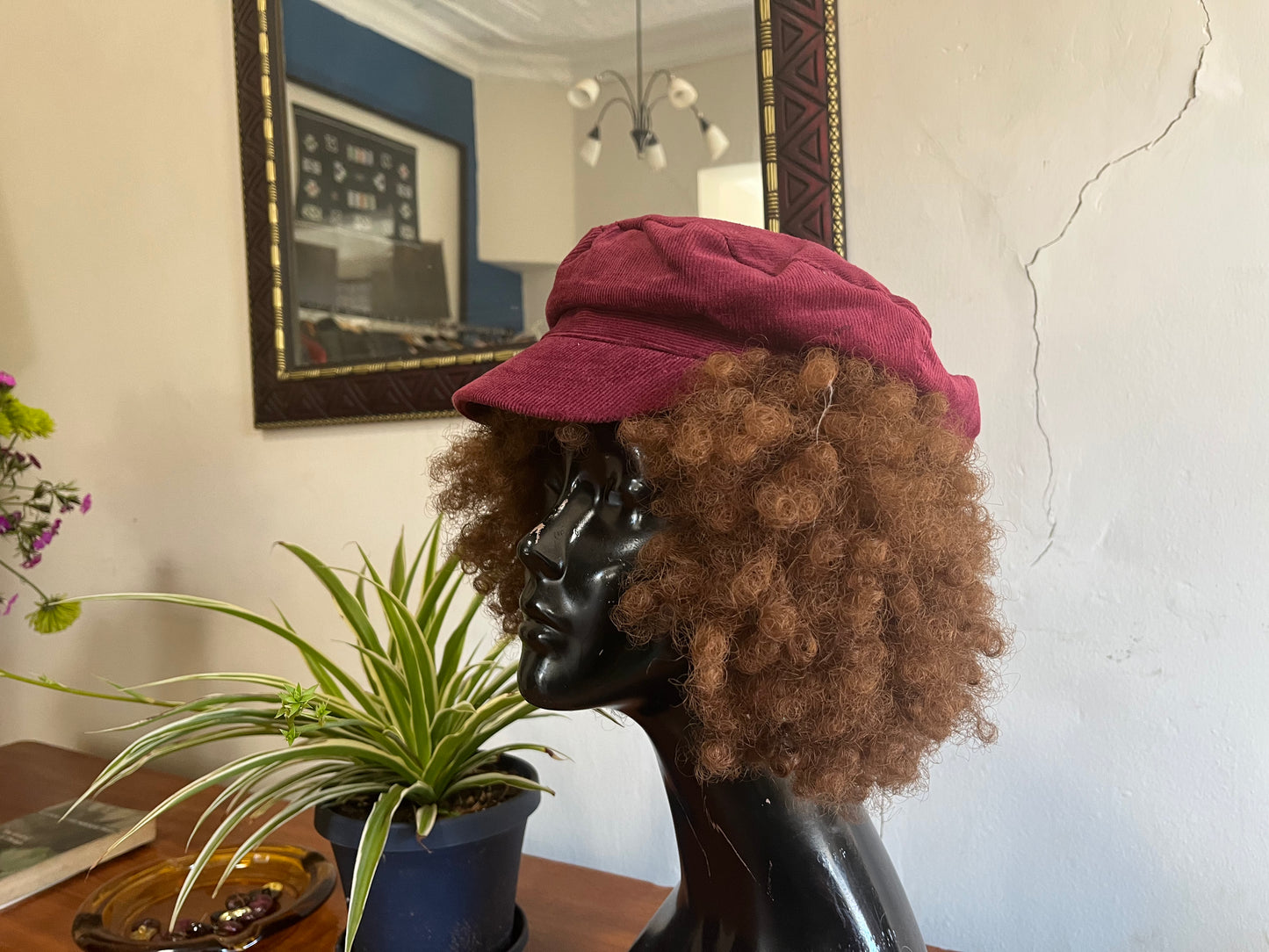 Maroon Corduroy Cap