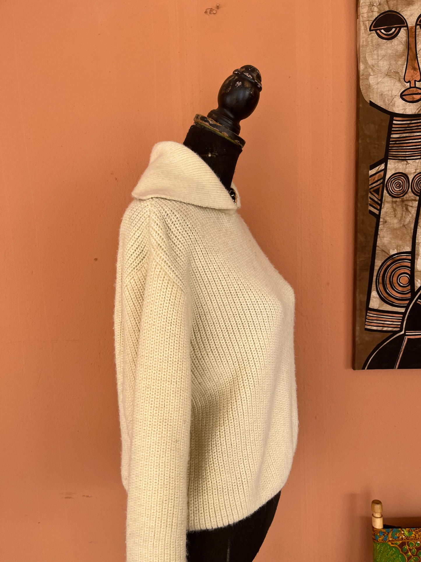 Cream Wool Collar Jersey