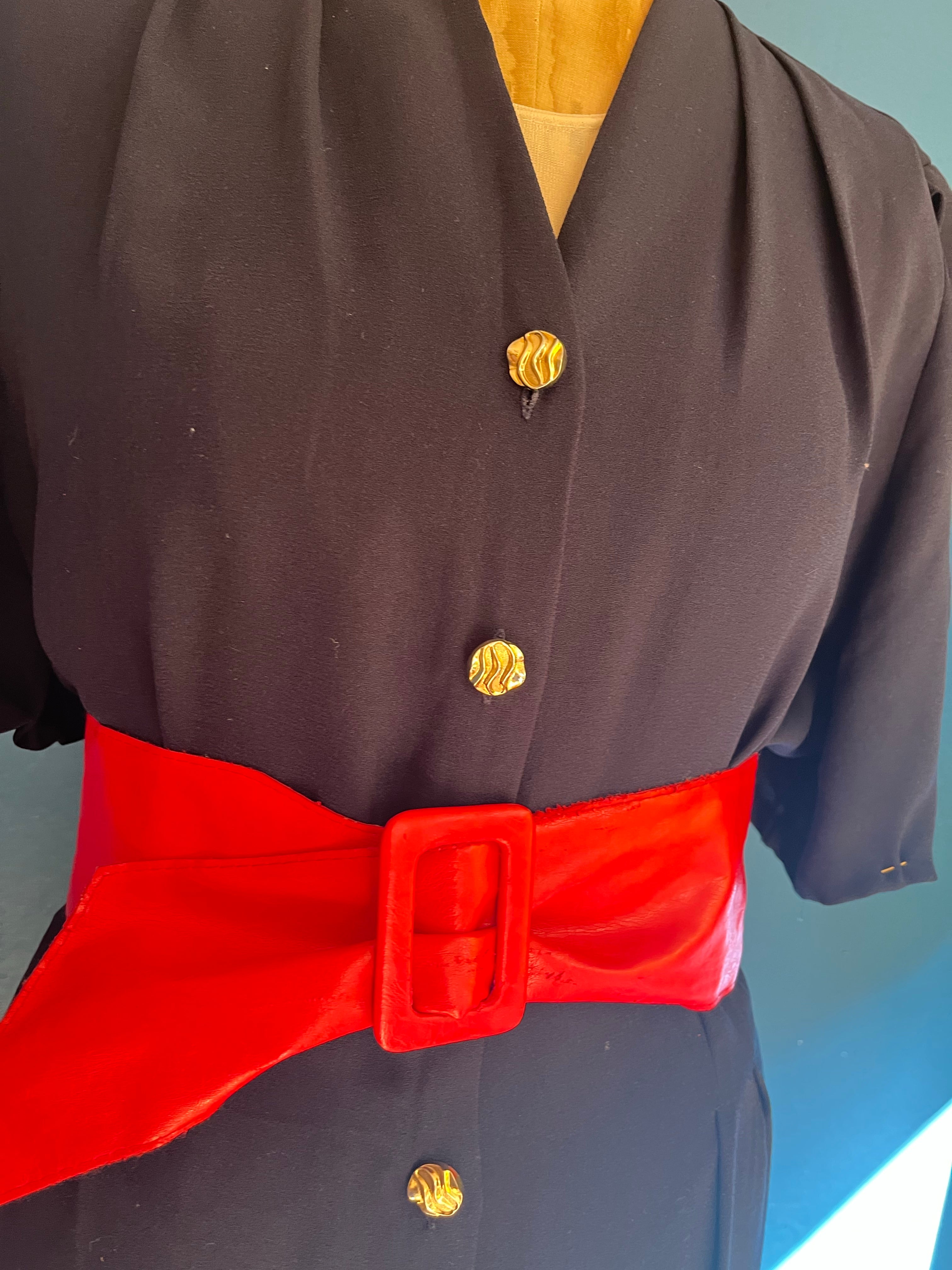 Navy Button Down Dress