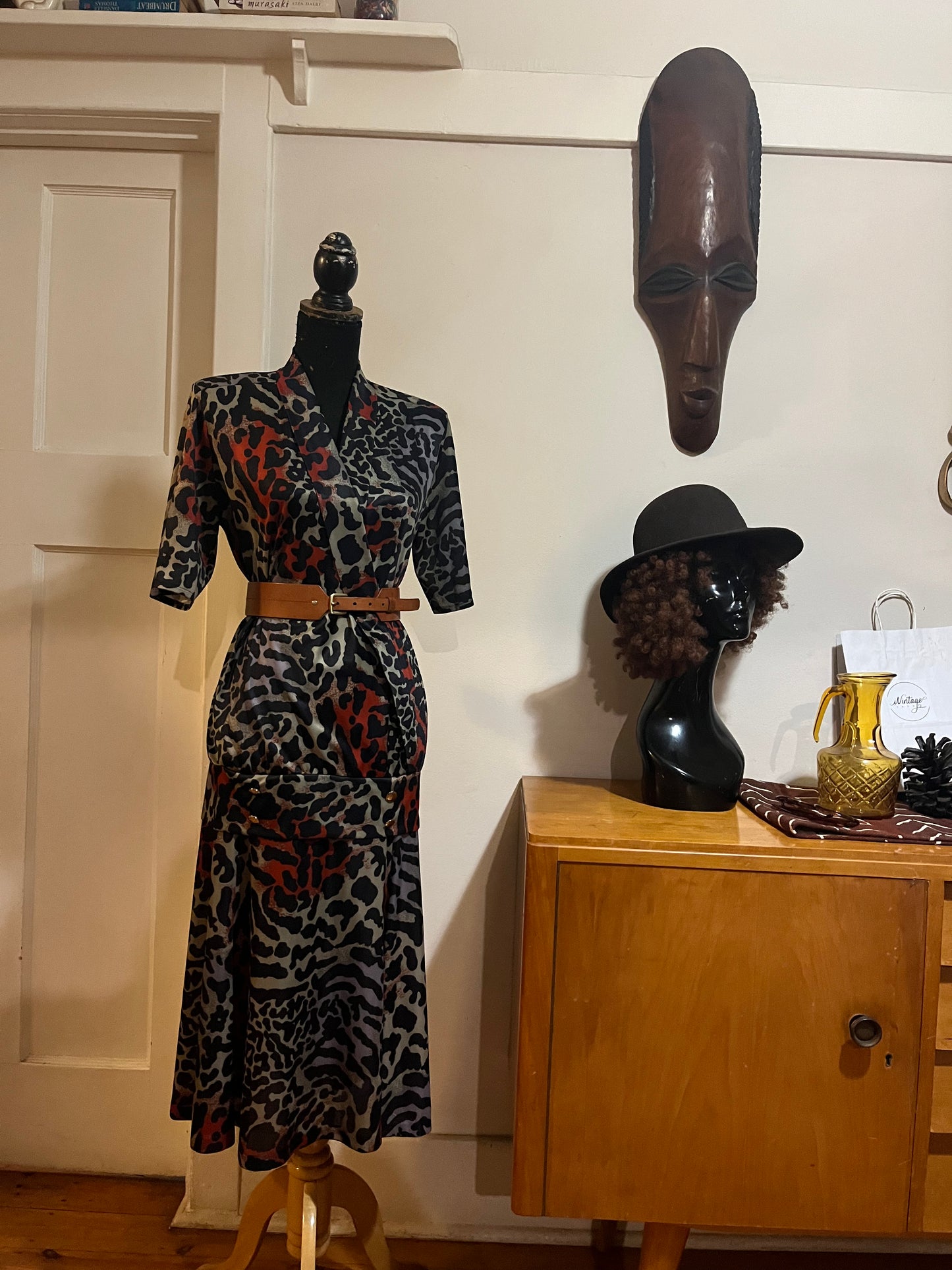 Dropwaist Animal Print Dress