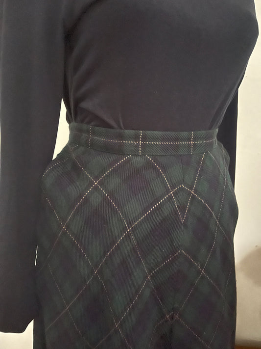 Full Length A-line Wool Skirt