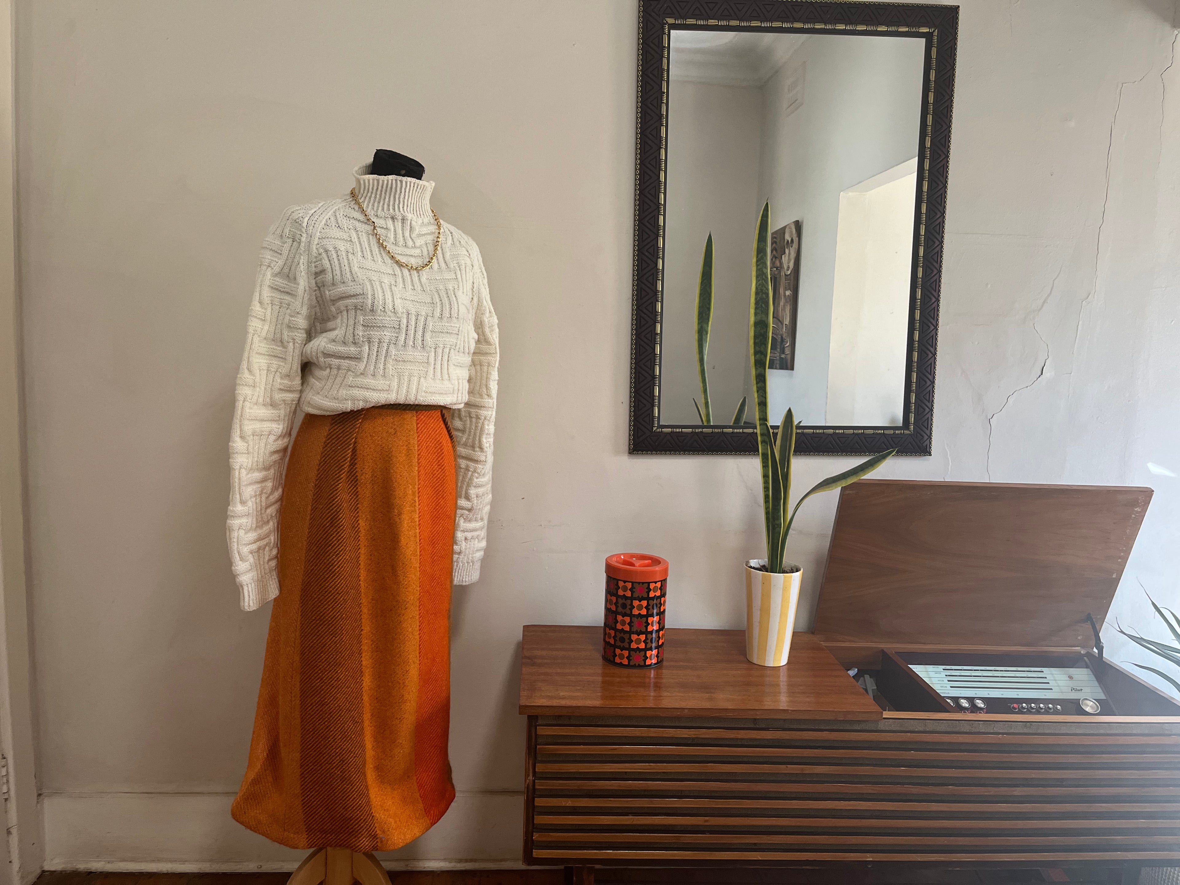 Orange Tweed Skirt
