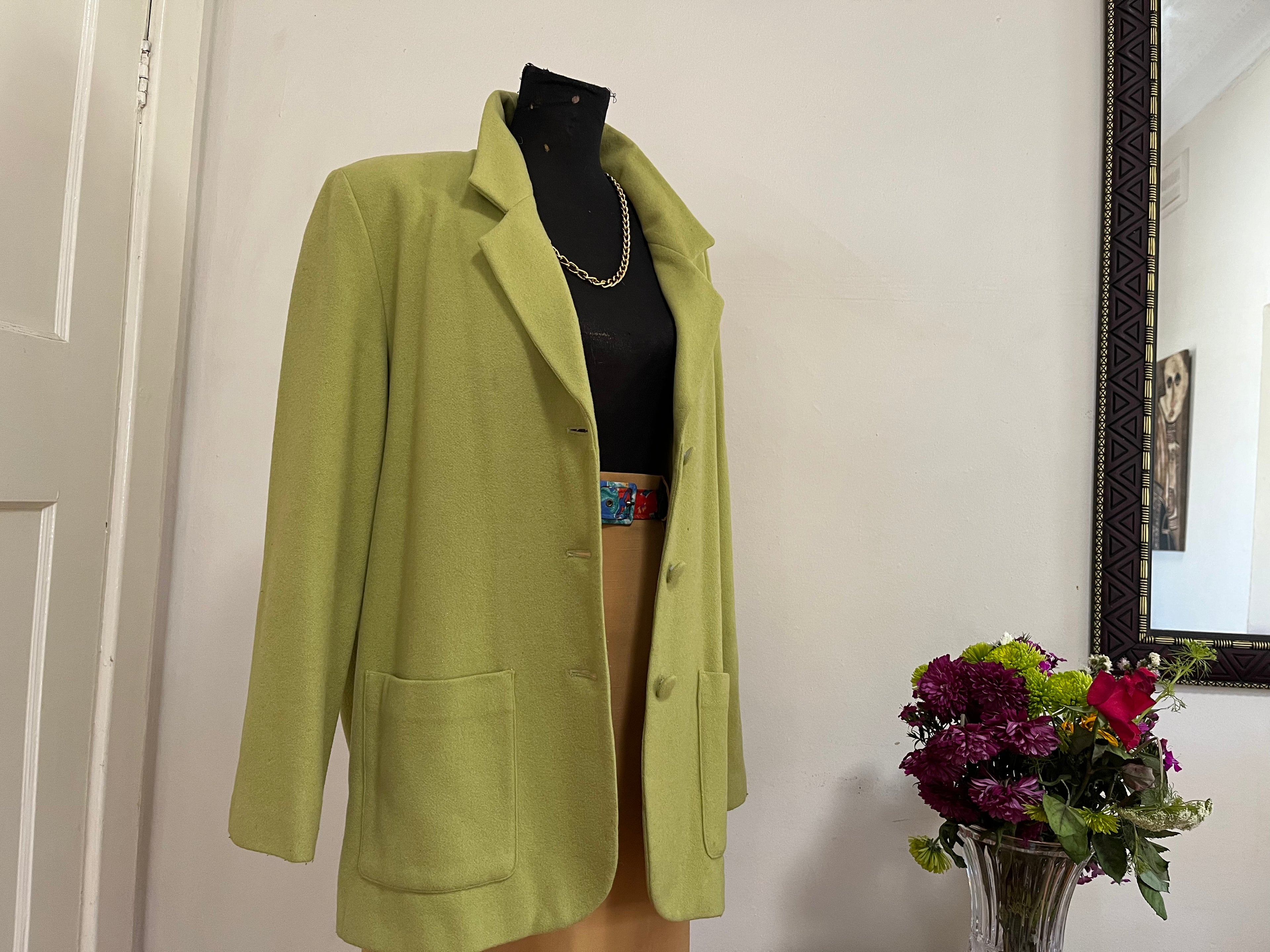 Lime Green Wool Blazer
