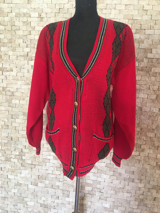 Vintage Red Cardigan