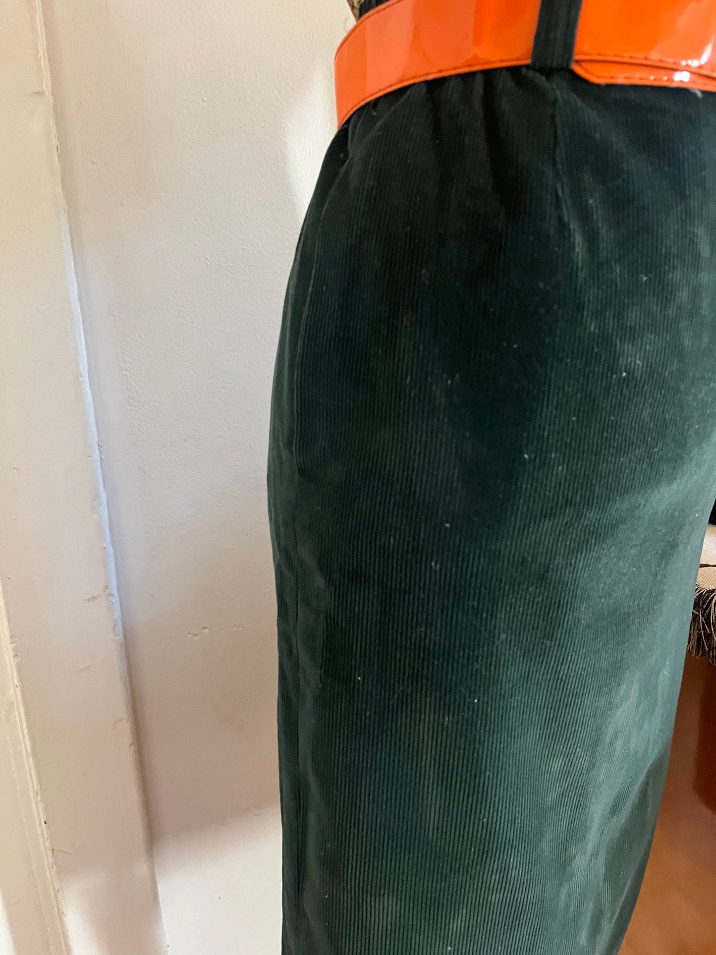 Green corduroy skirt