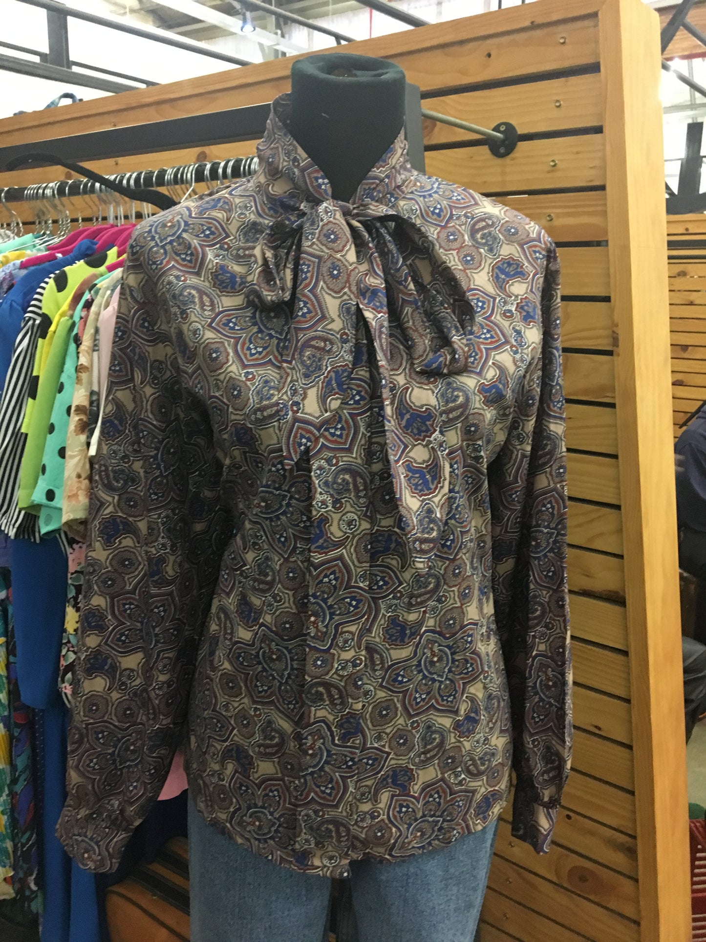 Paisley Print Pussybow Blouse
