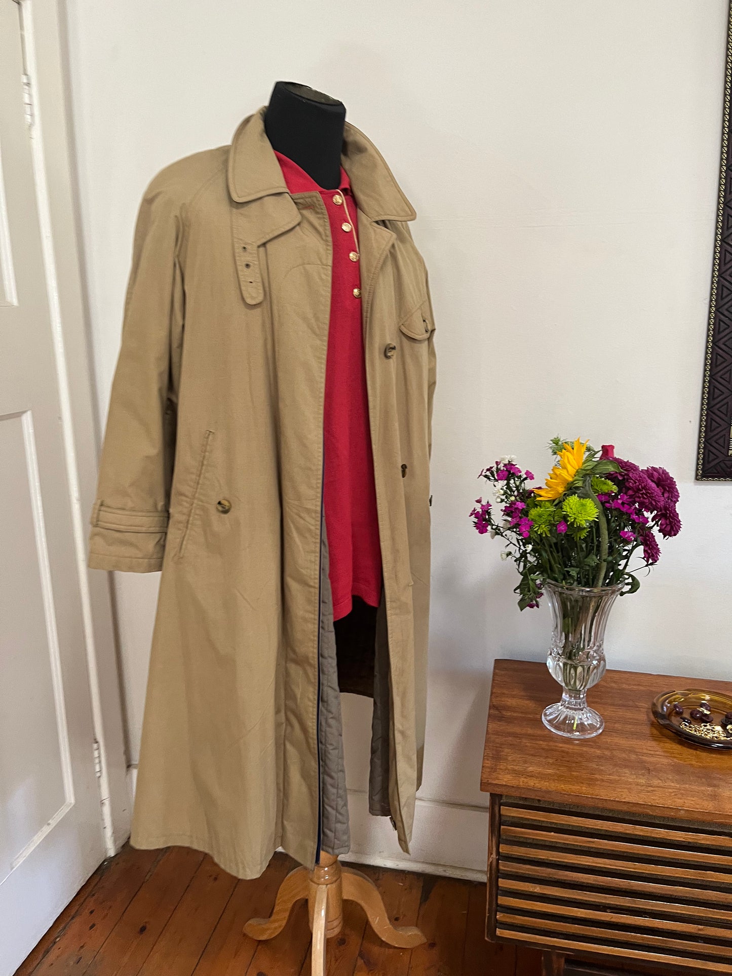 Beige Padded Trench Coat