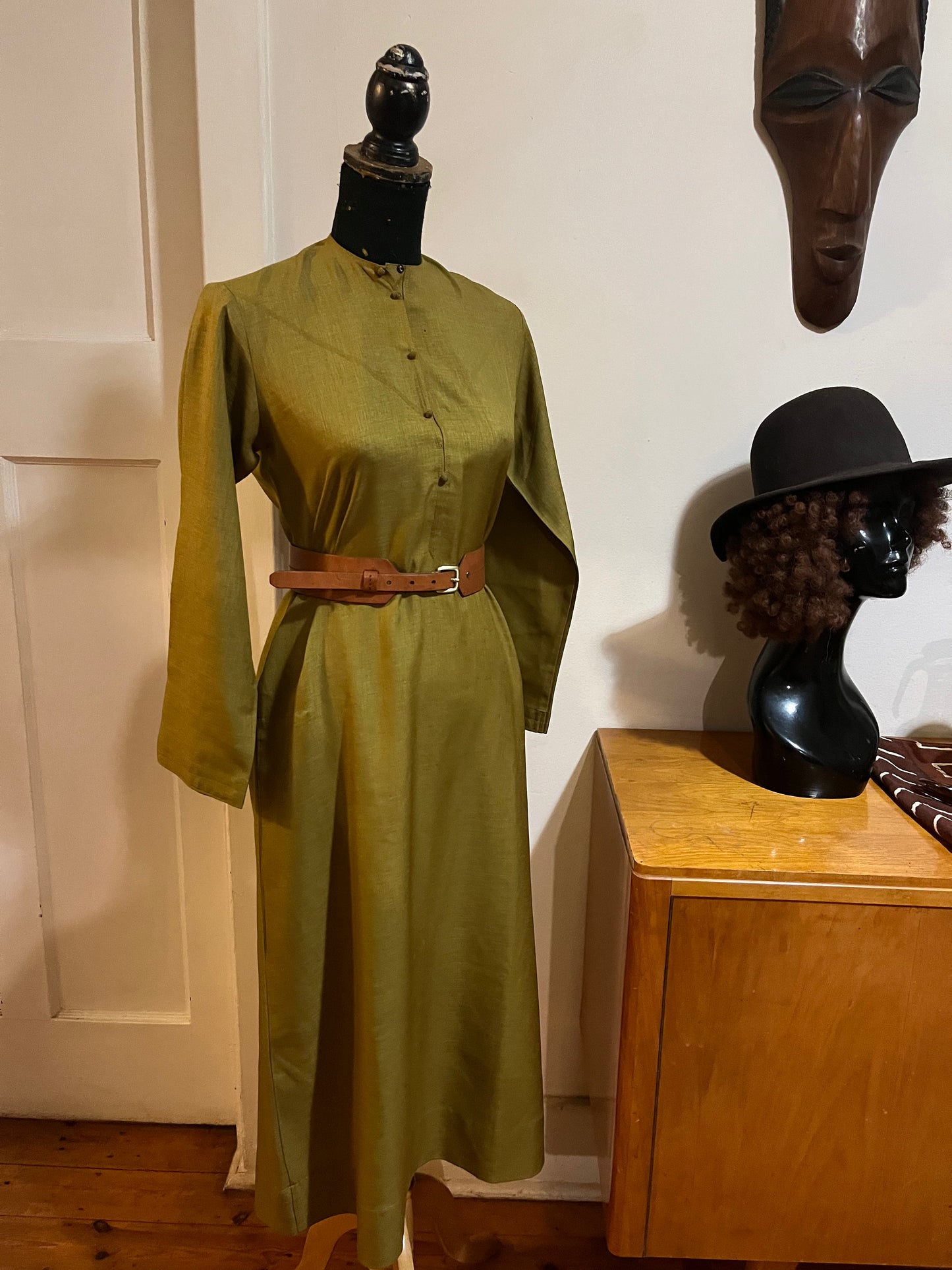 Olive Green Safari Dress