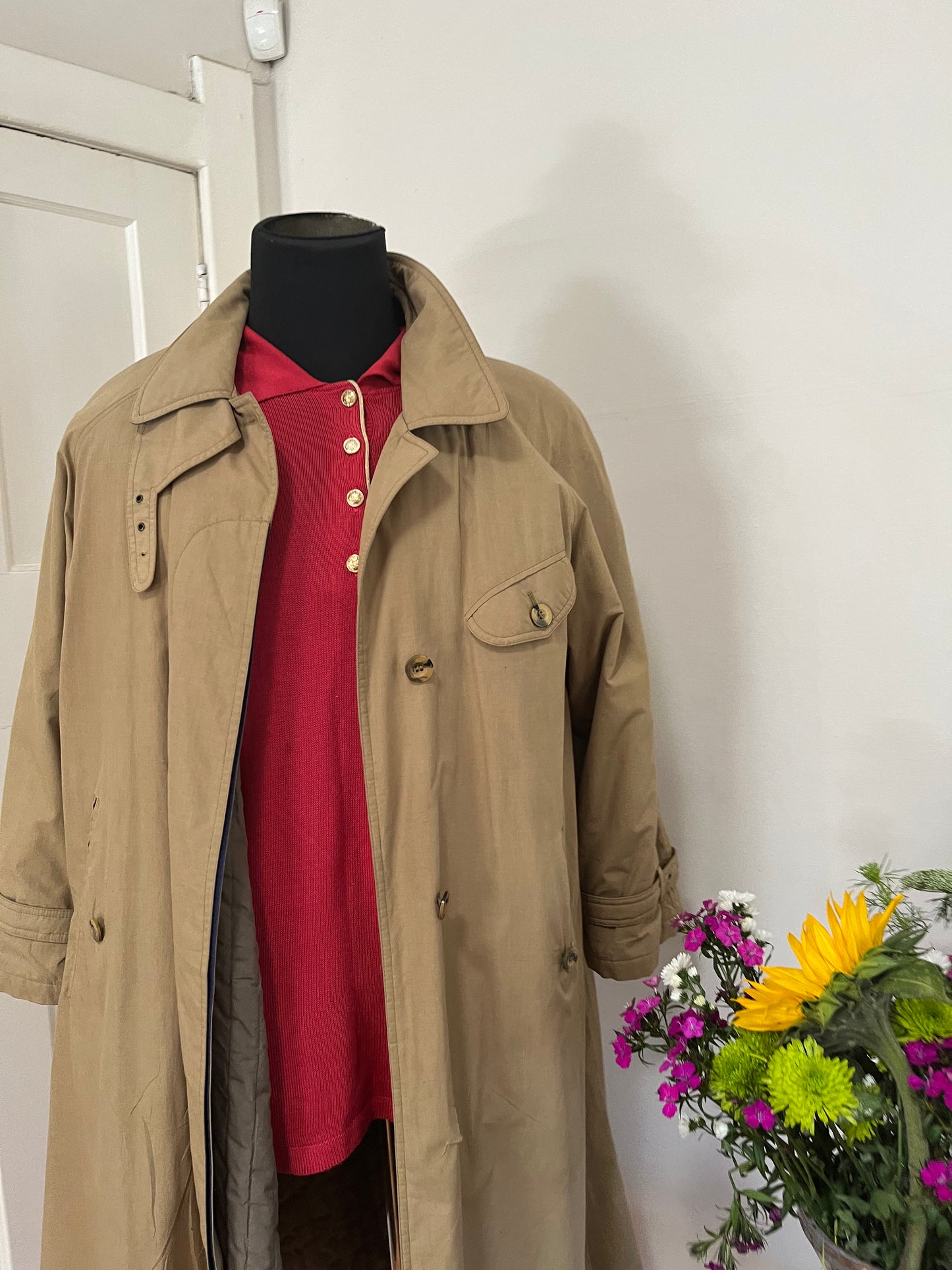 Beige Padded Trench Coat