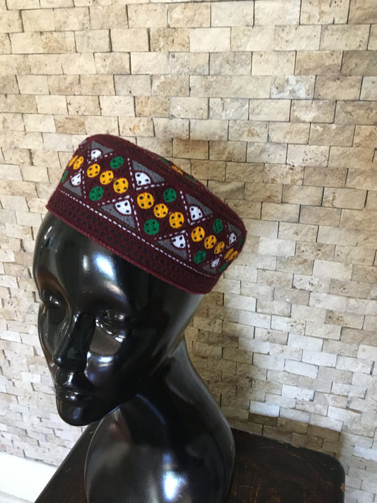 Maroon fez hat